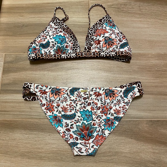 Eidon floral bikini leopard trim - Picture 2 of 3